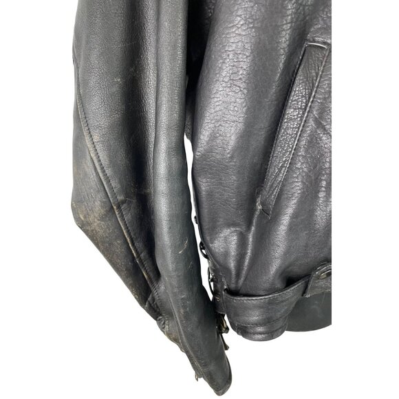 Vulcan Motorcycles Ripples Black Belted Lined Motorcycle Jacket Mens Size Large - Picture 11 of 16